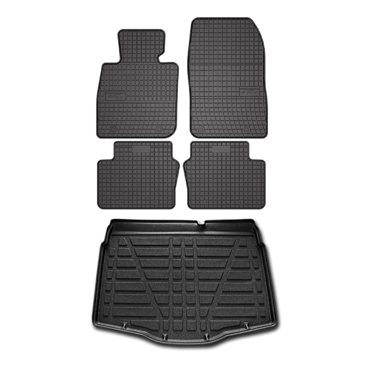 Mazda CX-3 Floor-Trunk Mats - Omac - El-Toro & YPS - Black - 2016-2021 Mazda CX-3 Floor-Trunk Mats - Omac - El-Toro & YPS - Black - 2016-2021